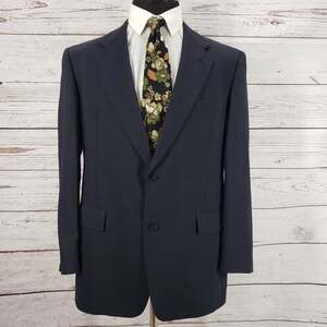 Hart Schaffner Marx Men's Dark Blue Wool Plaid Sportscoat Blazer Size 42R